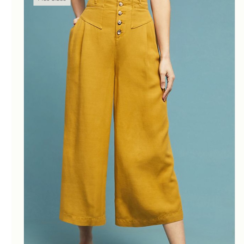 Anthropologie😎🌼 Oceanside Cropped Wide-Leg Pants